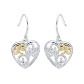 Celtic Shamrock Filigree Heart Earrings